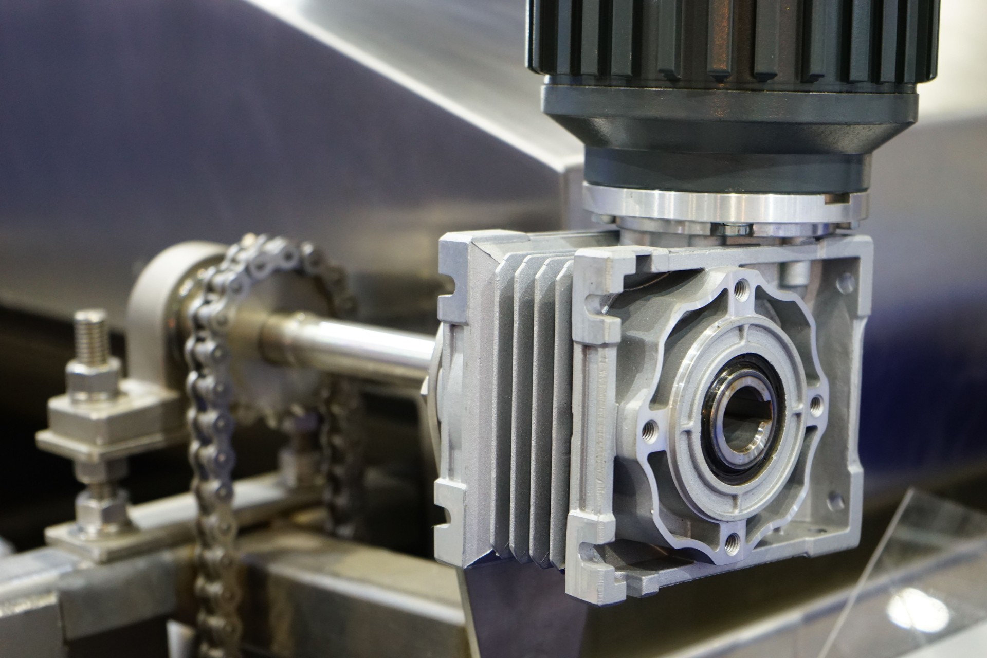 Electric Motor in production line in the food factory